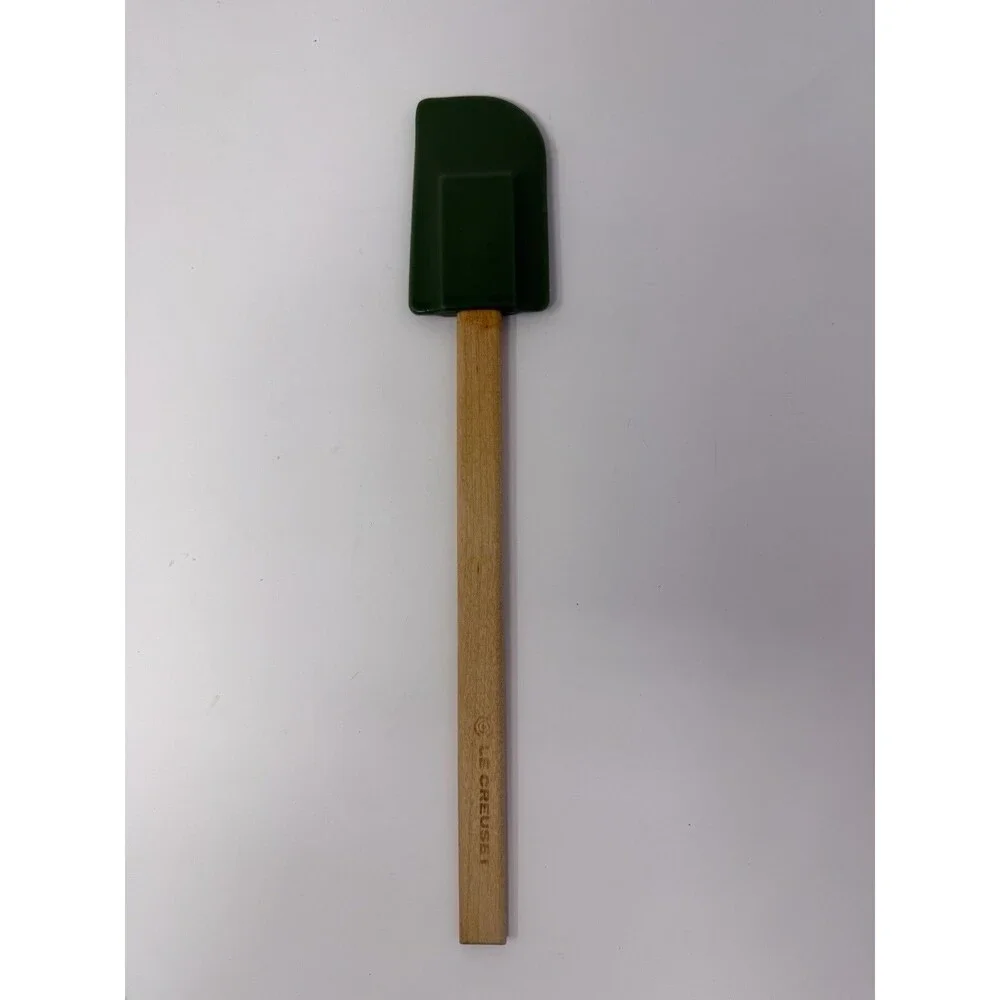 Le Creuset Silicone Spatula Set 2 Wooden Handle Baking Cooking Utensils